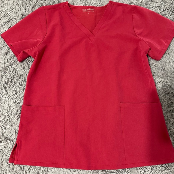 Mandala Deep Magenta Jogger Scrub Set - Picture 2 of 3